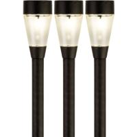 Lumineo Jive solar verlichting - 3x - buitenlamp/tuinlamp - LED - 32 cm