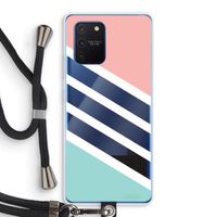 Strepen pastel: Samsung Galaxy Note 10 Lite Transparant Hoesje met koord
