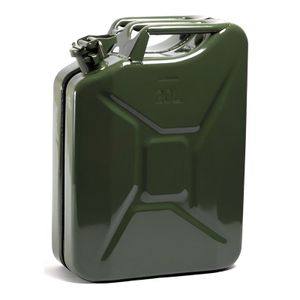 Jerrycan - metaal - 20 liter - legergroen - geschikt voor brandstof   -