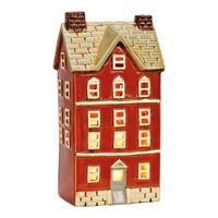 Lichthuis van aardewerk, rood/beige (B/H/D) 12x24x9cm