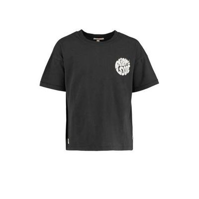 America Today Junior T-shirt Essie met printopdruk zwart America Today Junior T-shirt Essie met printopdruk zwart