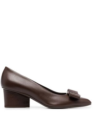 Ferragamo escarpins à détail de noeud 60 mm - Marron