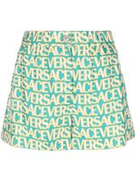 Versace short en soie Versace Allover - Bleu