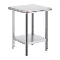 Vevor Rvs Tafel Roestvrij Staal Commerciële Keukentafel Voedselbereidingstafel 23,6x23,6in