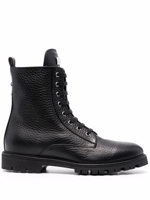 Philipp Plein bottines en cuir à étoiles cloutées - Noir