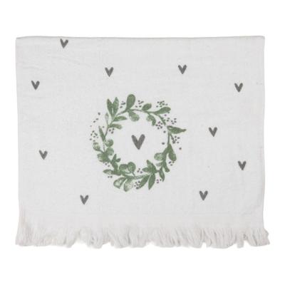 Gastendoekje Wit groen hartjes