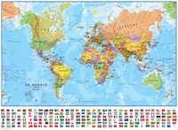 Wereldkaart 64P-mvl Politiek, 101 x 72 cm | Maps International - thumbnail