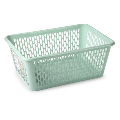 Opbergmand/kastmandje - 6,5 liter - mintgroen - kunststof - 20 x 30 x 11 cm