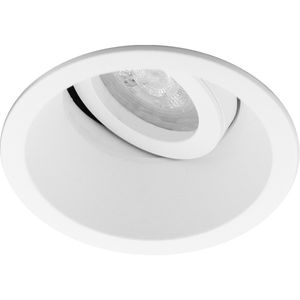 Spot Armatuur GU10 - Pragmi Zano Pro - GU10 Inbouwspot - Rond - Wit - Aluminium - Kantelbaar - Ø93mm