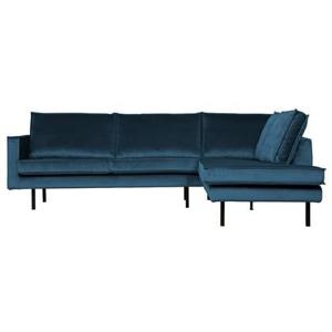 BePureHome Rodeo Hoekbank Rechts - Velvet - Blauw