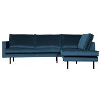 BePureHome Rodeo Hoekbank Rechts - Velvet - Blauw