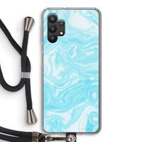 Waterverf blauw: Samsung Galaxy A32 5G Transparant Hoesje met koord Waterverf blauw: Samsung Galaxy A32 5G Transparant Hoesje met koord