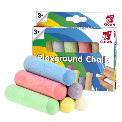 Clown stoepkrijt sticks - 6x stuks - verschillende kleuren - speelgoed - kinderen