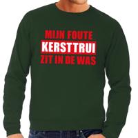 Foute kersttrui - sweater - groen - Mijn Foute Kersttrui Zit In De Was - voor heren
