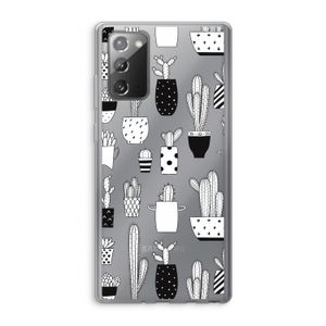 Cactusmotief: Samsung Galaxy Note 20 / Note 20 5G Transparant Hoesje