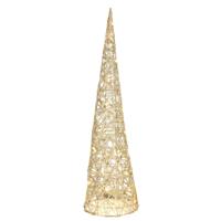 LED kegel kerstboom lamp - goud - 40 leds - 80 cm - met timer