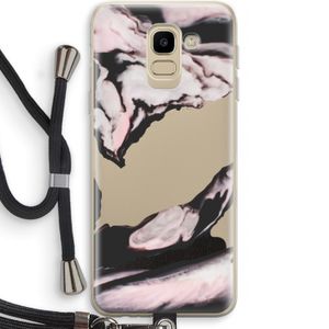 Roze stroom: Samsung Galaxy J6 (2018) Transparant Hoesje met koord