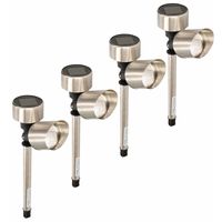 16x Buiten/tuin LED stekers solar verlichting spotjes met wit licht 35 cm