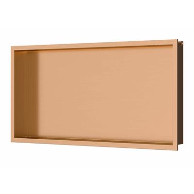Inbouwnis Luca Sanitair 60x30x6,5 cm RVS Geborsteld Koper PVD + LED verlichting Luca Sanitair