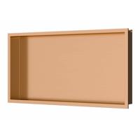 Inbouwnis Luca Sanitair 60x30x6,5 cm RVS Geborsteld Koper PVD + LED verlichting Luca Sanitair