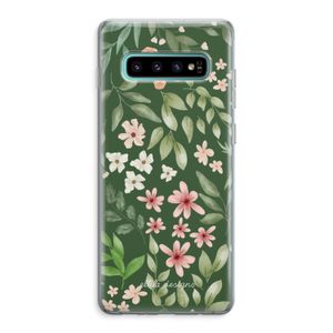 Botanical green sweet flower heaven: Samsung Galaxy S10 Plus Transparant Hoesje