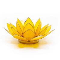 Lotus Sfeerlicht Geel 3e Chakra Goudrand - thumbnail