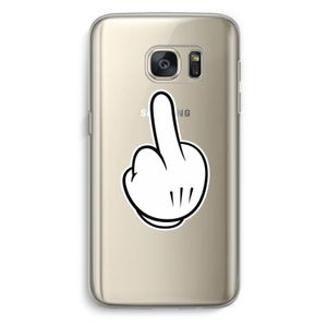 Middle finger black: Samsung Galaxy S7 Transparant Hoesje