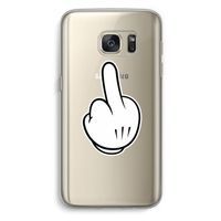 Middle finger black: Samsung Galaxy S7 Transparant Hoesje