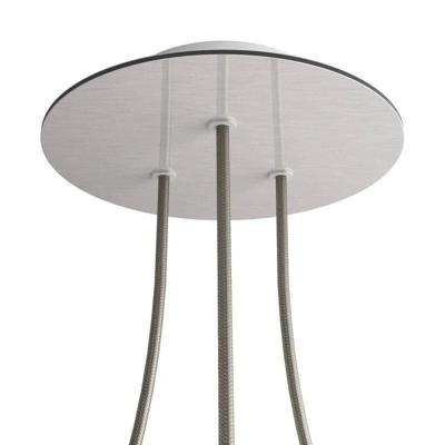 Ronde plafondkap minimalistisch 3 uitgangen - kleur roestvrij staal 20 cm