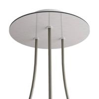 Ronde plafondkap minimalistisch 3 uitgangen - kleur roestvrij staal 20 cm