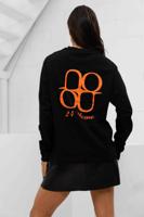 24 Uomo Symbol Longsleeve Shirt Dames Zwart/Oranje - Maat XS - Kleur: Zwart | Soccerfanshop