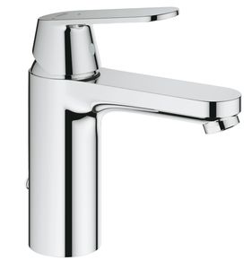 GROHE Eurosmart Cosmopolitan wastafelkraan, uittrekbare ketting met stop, medium uitloop, L-uitloop, SilkMove ES, chroom