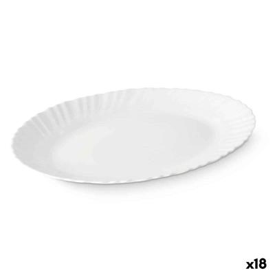 Serveerschaal Vivalto Wit Opaal glas 34 x 2,5 x 25 cm 35 x 2,5 x 25 cm (18 Stuks)
