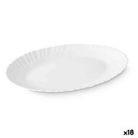 Serveerschaal Vivalto Wit Opaal glas 34 x 2,5 x 25 cm 35 x 2,5 x 25 cm (18 Stuks)
