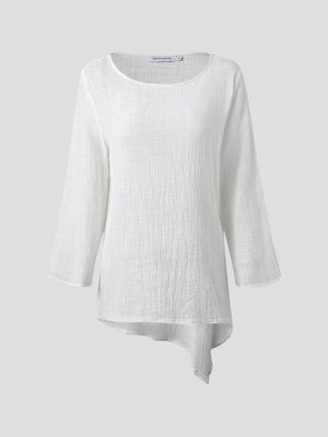 Asymmetrical Hem Long Tunic Shirt