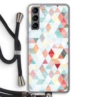 Gekleurde driehoekjes pastel: Samsung Galaxy S21 Transparant Hoesje met koord