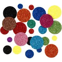 Creativ Company Foamvormen glitter cirkels, 150st.