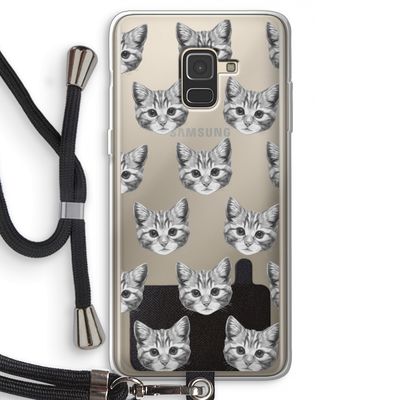 Kitten: Samsung Galaxy A8 (2018) Transparant Hoesje met koord