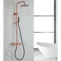 Opbouw Regendouche Set BWS Copper Pro Thermostatisch Staaf Handdouche Geborsteld Koper 30 cm - thumbnail