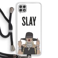 Slay All Day: Samsung Galaxy A22 4G Transparant Hoesje met koord