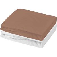 Set van 2 hoeslakens - P'TIT DODO - Jersey - 70 x 140 cm - Wit / Bruin