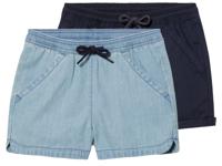lupilu 2 meisjes shorts (110/116, Donkerblauw/lichtblauw) - thumbnail