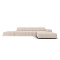 Cosmopolitan Design Chicago Hoekbank met Chaise Longue Rechts - Links Open - Chenille - Lichtbeige