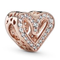 Pandora Rose 788692C01 Bedel rosekleurig Sparkling Freehand Heart - thumbnail