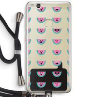 Smiley watermeloenprint: Huawei Ascend P10 Lite Transparant Hoesje met koord