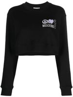 MOSCHINO JEANS t-shirt crop à manches longues - Noir