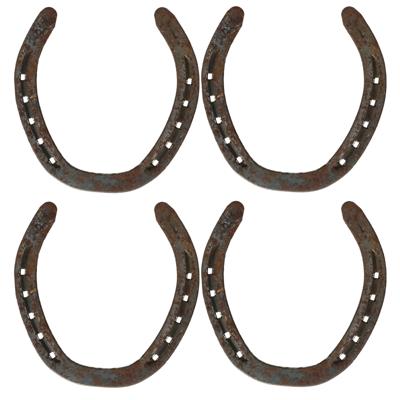 Decoratie hoefijzer van metaal - Set van 4x stuks - 13 cm - paarden of western thema artikelen
