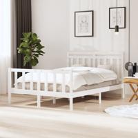 Bedframe massief hout wit 140x190 cm