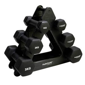 Tunturi Dumbbell Set | Met Opbergrek | Neopreen l 1 t/m 3 kg