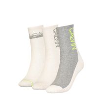 Calvin Klein Dames Sokken Athleisure 3-pack Oatmeal Melange-One Size (37-41)